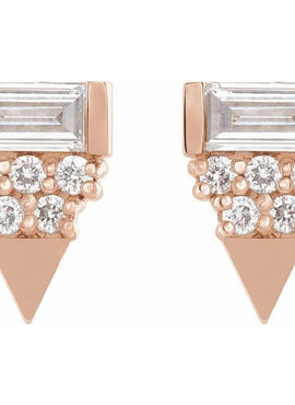14K White Gold 1/4 CTW Natural Diamond Geometric Earrings