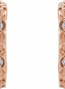 14K White Gold .04 CTW Natural Diamond Vintage-Inspired J-Hoop Earrings