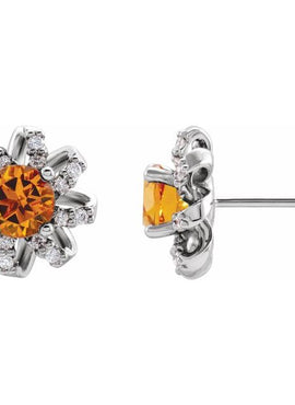 14K White Gold 1 CTW Natural Diamond Halo-Style Earrings