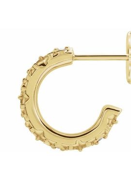 14K White Gold .04 CTW Natural Diamond Vintage-Inspired J-Hoop Earrings