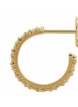 14K White Gold .06 CTW Natural Diamond Sculptural Hoop Earrings