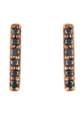 14K Yellow Gold 1/10 CTW Natural Diamond Bar Earrings