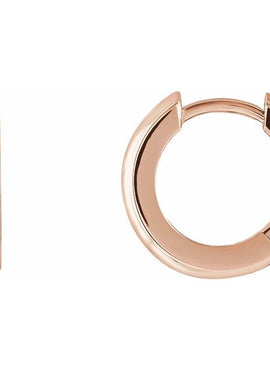 14K Rose Gold Hinged 14.25 mm Hoop Earrings