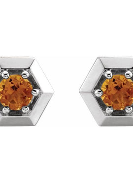 14K White Gold 1/2 CTW Natural Diamond Geometric Earrings