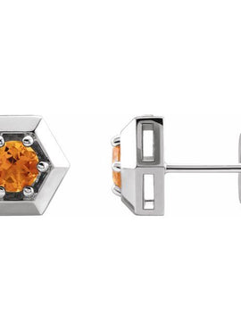 14K White Gold 1/2 CTW Natural Diamond Geometric Earrings