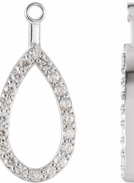 14K White Gold 1/5 CTW Natural Diamond Teardrop Earring Jackets