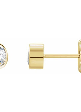 14K White Gold 1/10 CTW Natural Diamond Bezel-Set Earrings