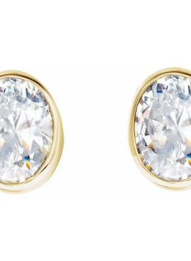 14K White Gold 1/10 CTW Natural Diamond Bezel-Set Earrings