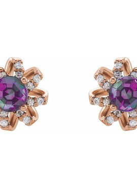 14K White Gold 1 CTW Natural Diamond Halo-Style Earrings