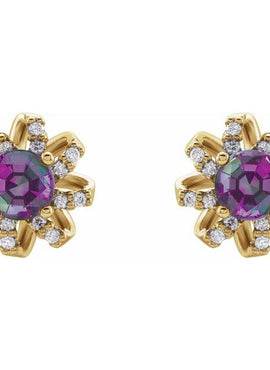 14K White Gold 1 CTW Natural Diamond Halo-Style Earrings