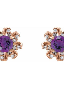 14K White Gold 1 CTW Natural Diamond Halo-Style Earrings