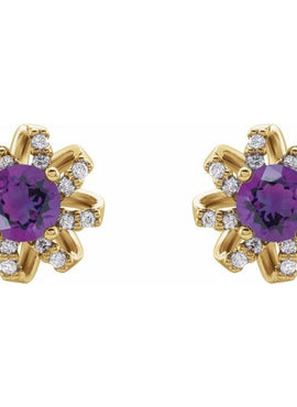 14K White Gold 1 CTW Natural Diamond Halo-Style Earrings
