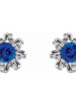 14K White Gold 1 CTW Natural Diamond Halo-Style Earrings