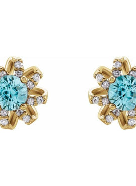 14K White Gold 1 CTW Natural Diamond Halo-Style Earrings