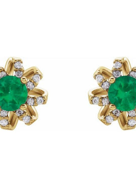 14K White Gold 1 CTW Natural Diamond Halo-Style Earrings