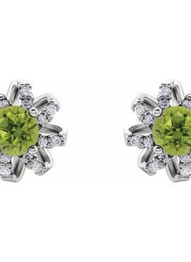 14K White Gold 1 CTW Natural Diamond Halo-Style Earrings