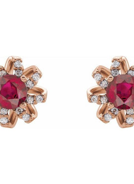 14K White Gold 1 CTW Natural Diamond Halo-Style Earrings
