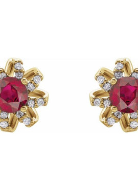 14K White Gold 1 CTW Natural Diamond Halo-Style Earrings