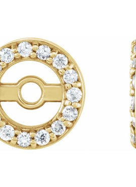 14K White Gold .08 CTW Natural Diamond Earring Jackets with 3.6 mm ID