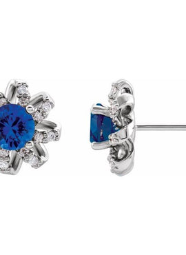 14K White Gold 1 CTW Natural Diamond Halo-Style Earrings