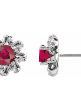 14K White Gold 1 CTW Natural Diamond Halo-Style Earrings