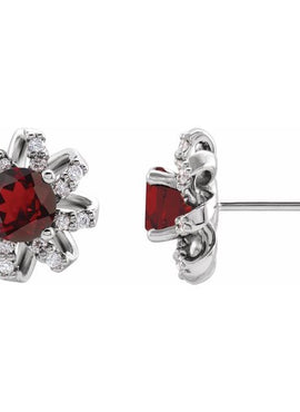 14K White Gold 1 CTW Natural Diamond Halo-Style Earrings