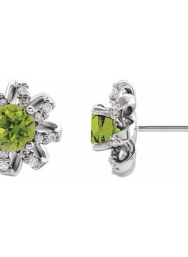 14K White Gold 1 CTW Natural Diamond Halo-Style Earrings