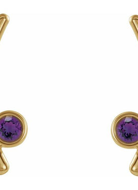 14K Yellow Gold Natural White Sapphire Ear Climbers
