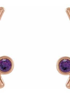 14K Yellow Gold Natural White Sapphire Ear Climbers