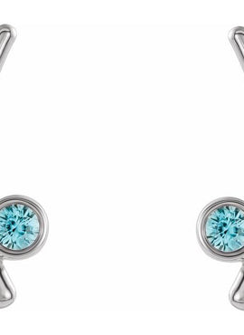 14K Yellow Gold Natural White Sapphire Ear Climbers