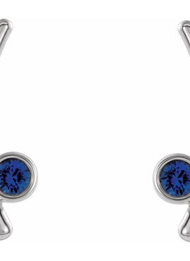 14K Yellow Gold Natural White Sapphire Ear Climbers