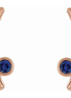 14K Yellow Gold Natural White Sapphire Ear Climbers