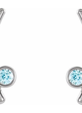 14K Yellow Gold Natural White Sapphire Ear Climbers