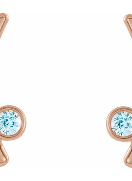 14K Yellow Gold Natural White Sapphire Ear Climbers
