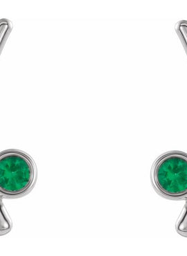 14K Yellow Gold Natural White Sapphire Ear Climbers