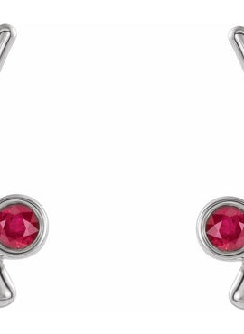 14K Yellow Gold Natural White Sapphire Ear Climbers
