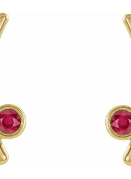 14K Yellow Gold Natural White Sapphire Ear Climbers