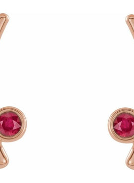 14K Yellow Gold Natural White Sapphire Ear Climbers