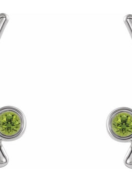 14K Yellow Gold Natural White Sapphire Ear Climbers