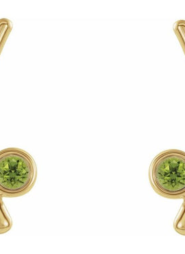 14K Yellow Gold Natural White Sapphire Ear Climbers