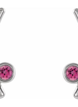 14K Yellow Gold Natural White Sapphire Ear Climbers