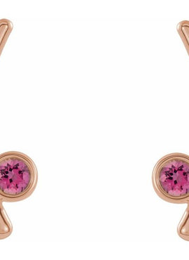 14K Yellow Gold Natural White Sapphire Ear Climbers