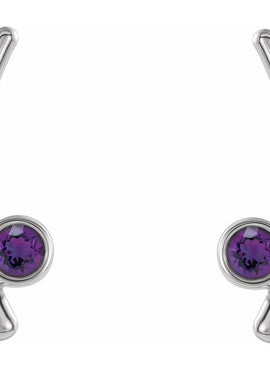 14K Yellow Gold Natural White Sapphire Ear Climbers