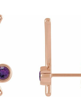 14K Yellow Gold Natural White Sapphire Ear Climbers