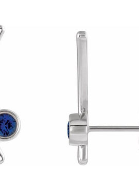 14K Yellow Gold Natural White Sapphire Ear Climbers