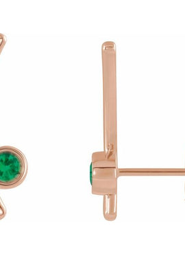 14K Yellow Gold Natural White Sapphire Ear Climbers