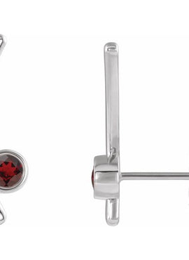 14K Yellow Gold Natural White Sapphire Ear Climbers