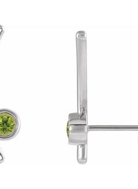 14K Yellow Gold Natural White Sapphire Ear Climbers
