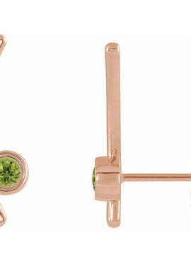 14K Yellow Gold Natural White Sapphire Ear Climbers