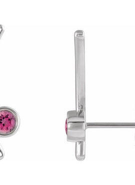 14K Yellow Gold Natural White Sapphire Ear Climbers
